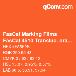 Color code: FasCal Marking Films - FasCal 4510 Transluc. orange | qconv.com