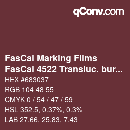 Código de color: FasCal Marking Films - FasCal 4522 Transluc. burgundy | qconv.com