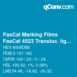 Farbcode: FasCal Marking Films - FasCal 4523 Transluc. light blue | qconv.com