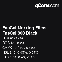 カラーコード: FasCal Marking Films - FasCal 800 Black | qconv.com