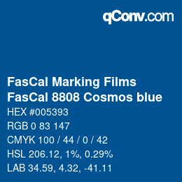 Farbcode: FasCal Marking Films - FasCal 8808 Cosmos blue | qconv.com