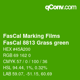 Farbcode: FasCal Marking Films - FasCal 8813 Grass green | qconv.com