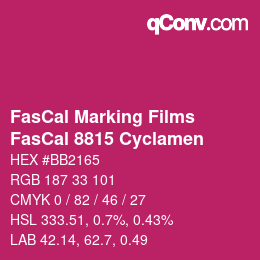 Código de color: FasCal Marking Films - FasCal 8815 Cyclamen | qconv.com