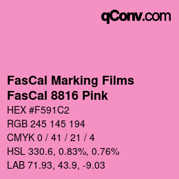 カラーコード: FasCal Marking Films - FasCal 8816 Pink | qconv.com