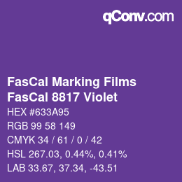 Farbcode: FasCal Marking Films - FasCal 8817 Violet | qconv.com