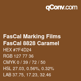 Código de color: FasCal Marking Films - FasCal 8828 Caramel | qconv.com