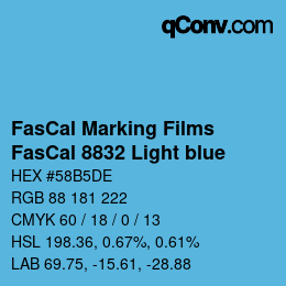 Farbcode: FasCal Marking Films - FasCal 8832 Light blue | qconv.com