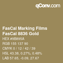 Farbcode: FasCal Marking Films - FasCal 8836 Gold | qconv.com