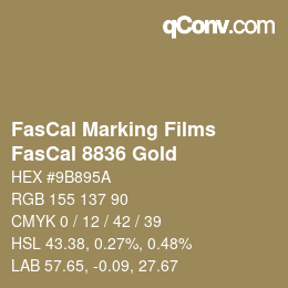 カラーコード: FasCal Marking Films - FasCal 8836 Gold | qconv.com