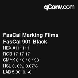 Farbcode: FasCal Marking Films - FasCal 901 Black | qconv.com