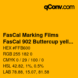 Farbcode: FasCal Marking Films - FasCal 902 Buttercup yellow | qconv.com