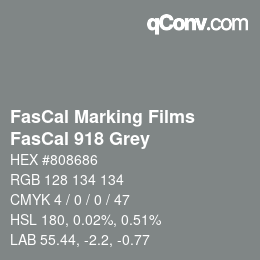 Farbcode: FasCal Marking Films - FasCal 918 Grey | qconv.com