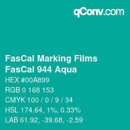 Farbcode: FasCal Marking Films - FasCal 944 Aqua | qconv.com