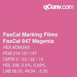 Farbcode: FasCal Marking Films - FasCal 947 Magenta | qconv.com