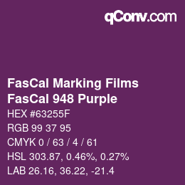 カラーコード: FasCal Marking Films - FasCal 948 Purple | qconv.com