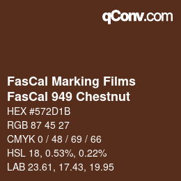 Code couleur: FasCal Marking Films - FasCal 949 Chestnut | qconv.com