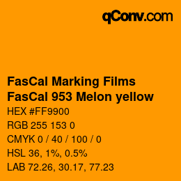 Farbcode: FasCal Marking Films - FasCal 953 Melon yellow | qconv.com