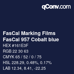 Farbcode: FasCal Marking Films - FasCal 957 Cobalt blue | qconv.com