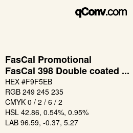 Farbcode: FasCal Promotional - FasCal 398 Double coated poly.tape | qconv.com