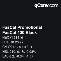 Código de color: FasCal Promotional - FasCal 400 Black | qconv.com