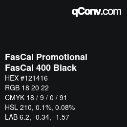 カラーコード: FasCal Promotional - FasCal 400 Black | qconv.com