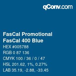 Código de color: FasCal Promotional - FasCal 400 Blue | qconv.com