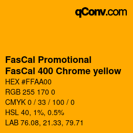 Código de color: FasCal Promotional - FasCal 400 Chrome yellow | qconv.com