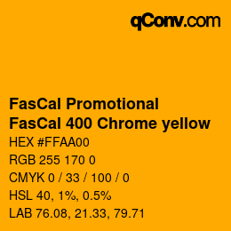 カラーコード: FasCal Promotional - FasCal 400 Chrome yellow | qconv.com