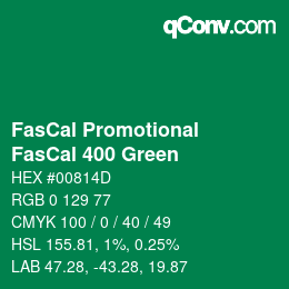 Farbcode: FasCal Promotional - FasCal 400 Green | qconv.com