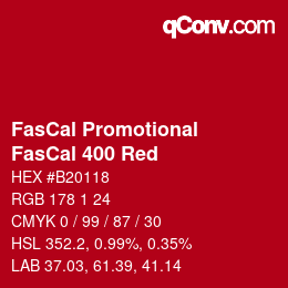 Código de color: FasCal Promotional - FasCal 400 Red | qconv.com