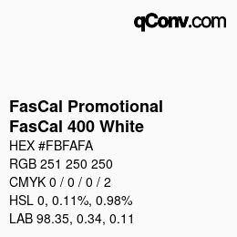 Farbcode: FasCal Promotional - FasCal 400 White | qconv.com