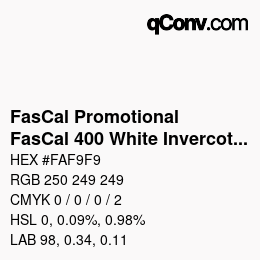 Code couleur: FasCal Promotional - FasCal 400 White Invercote-Postc | qconv.com