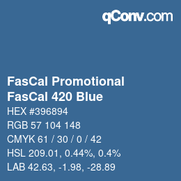 Código de color: FasCal Promotional - FasCal 420 Blue | qconv.com