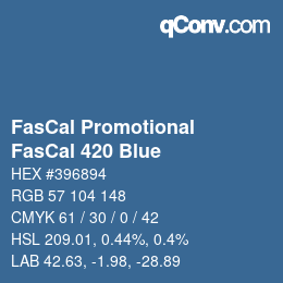 Código de color: FasCal Promotional - FasCal 420 Blue | qconv.com