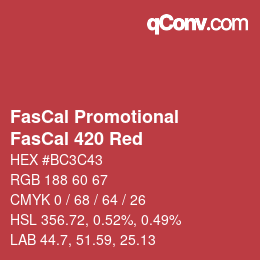 Código de color: FasCal Promotional - FasCal 420 Red | qconv.com