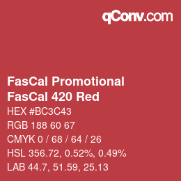 Code couleur: FasCal Promotional - FasCal 420 Red | qconv.com