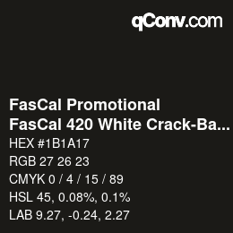 Código de color: FasCal Promotional - FasCal 420 White Crack-Back | qconv.com