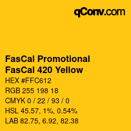 カラーコード: FasCal Promotional - FasCal 420 Yellow | qconv.com