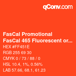 Código de color: FasCal Promotional - FasCal 465 Fluorescent orange | qconv.com