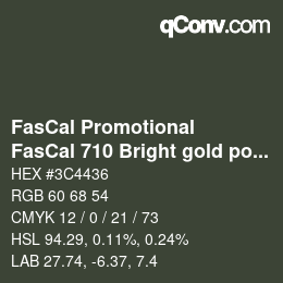 Farbcode: FasCal Promotional - FasCal 710 Bright gold polyester | qconv.com