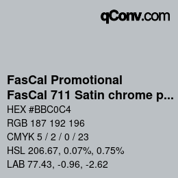 Farbcode: FasCal Promotional - FasCal 711 Satin chrome polyester | qconv.com