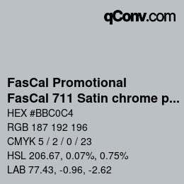 Código de color: FasCal Promotional - FasCal 711 Satin chrome polyester | qconv.com