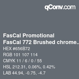 Farbcode: FasCal Promotional - FasCal 772 Brushed chrome polyester | qconv.com