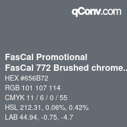 Código de color: FasCal Promotional - FasCal 772 Brushed chrome polyester | qconv.com