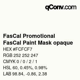 Código de color: FasCal Promotional - FasCal Paint Mask opaque | qconv.com