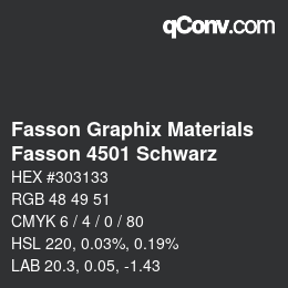 Código de color: Fasson Graphix Materials - Fasson 4501 Schwarz | qconv.com