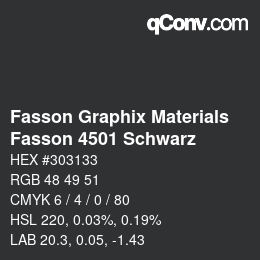 Code couleur: Fasson Graphix Materials - Fasson 4501 Schwarz | qconv.com