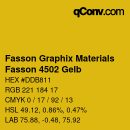 Code couleur: Fasson Graphix Materials - Fasson 4502 Gelb | qconv.com