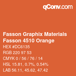 Farbcode: Fasson Graphix Materials - Fasson 4510 Orange | qconv.com