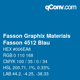 Código de color: Fasson Graphix Materials - Fasson 4512 Blau | qconv.com
